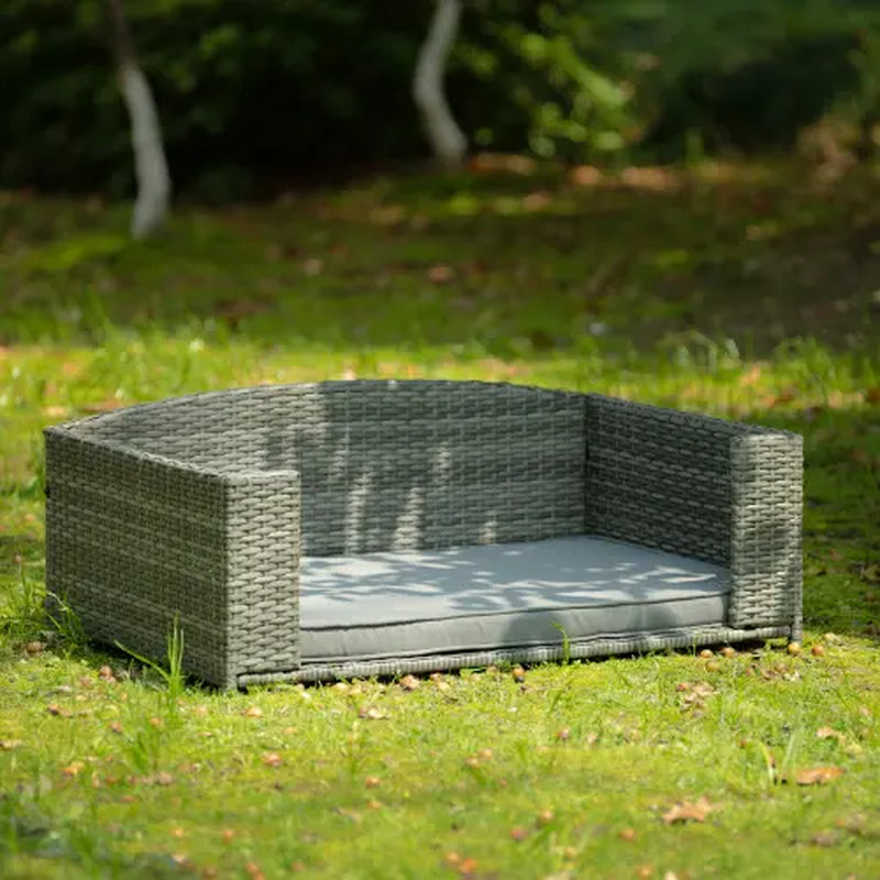 Dog Bed, Pet Bed, Pet Enclosures, Pet Outdoor Furniture, Pet Patio Furniture, Seasonal PE Wicker Pet Furniture, Dog Bed with Cushion