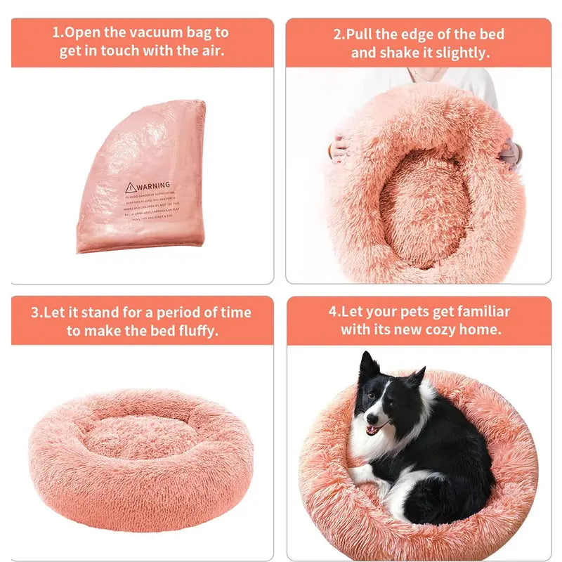 Round Shaped Pet Bed, 1 Count Plush Pet Nest, Soft & Comfy Pet Bed for Dog & Cat, Pet Supplies