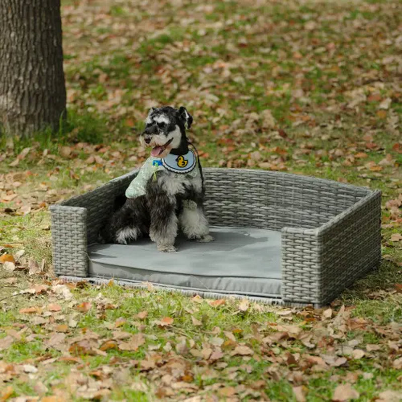 Dog Bed, Pet Bed, Pet Enclosures, Pet Outdoor Furniture, Pet Patio Furniture, Seasonal PE Wicker Pet Furniture, Dog Bed with Cushion