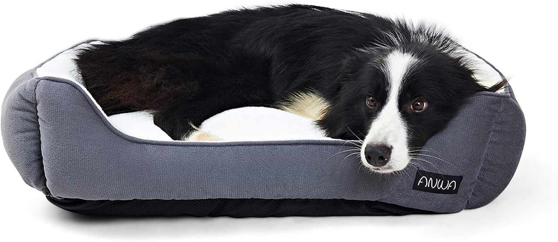 Dog Bed Medium Dogs, Large Pet Bed, Washable Dog Bed for Large Dogs Deep Grey 24 Inch