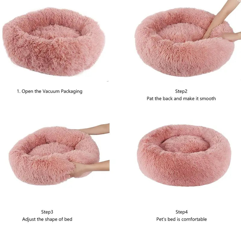 Round Shaped Pet Bed, 1 Count Plush Pet Nest, Soft & Comfy Pet Bed for Dog & Cat, Pet Supplies