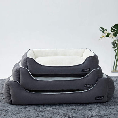 Dog Bed Medium Dogs, Large Pet Bed, Washable Dog Bed for Large Dogs Deep Grey 24 Inch