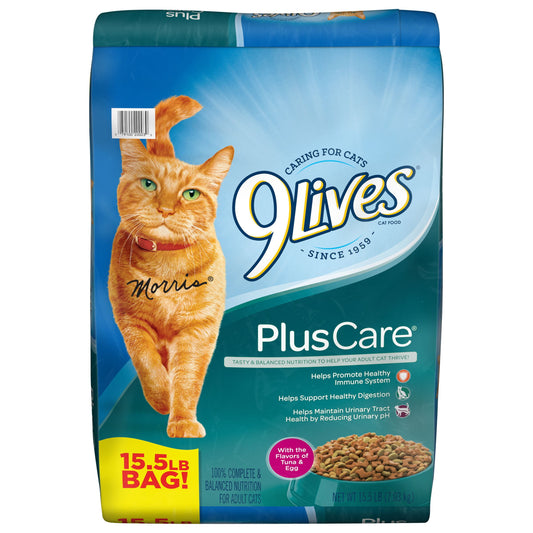 plus Care Dry Cat Food with Tuna & Egg Flavors, 15.5 Lb Bag